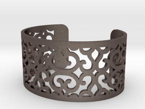 Arabesque perforated bracelet in Polished Bronzed Silver Steel