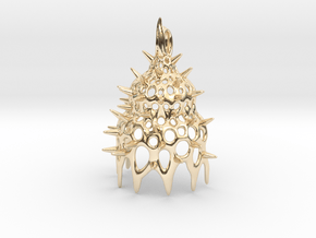 Calocyclas Radiolarian pendant in 14K Yellow Gold