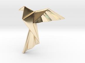 Origami Bird Pendant in 14k Gold Plated Brass