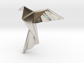Origami Bird Pendant in Rhodium Plated Brass