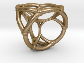 0504 Stereographic Trancated Polychora 16-cell in Polished Gold Steel