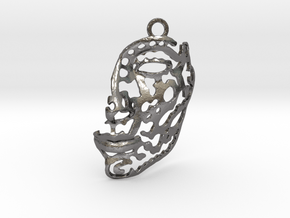 Nefertiti - face - pendant in Polished Nickel Steel