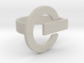 Power Button Ring - 20 mm in Natural Sandstone