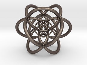 0502 Stereographic Polychora - 24 Cell in Polished Bronzed Silver Steel