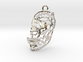 Nefertiti - face - pendant in Platinum