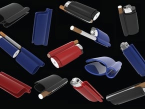 Bic lighter cigarette clip  in White Processed Versatile Plastic