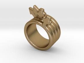 Love Forever Ring 31 - Italian Size 31 in Polished Gold Steel