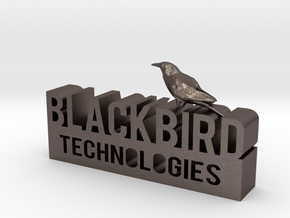 Blackbird Technologies Logo in Polished Bronzed Silver Steel