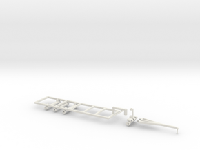 1/64 30' Double Header Trailer- Frame and Hitch in White Natural Versatile Plastic