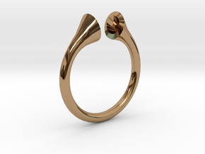 Gramaphonic Sharp Ring, US size 8, d=18 mm in Polished Brass: 8 / 56.75