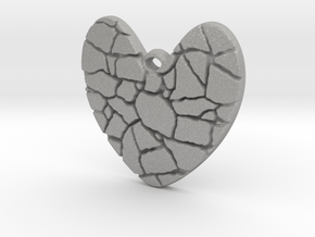 Broken heart pendant in Aluminum