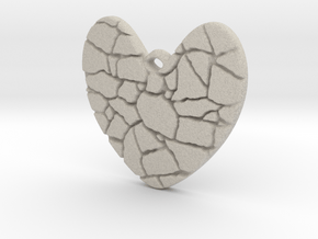 Broken heart pendant in Natural Sandstone