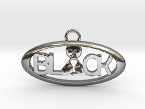 B.L.A.C.K. pendant in Fine Detail Polished Silver