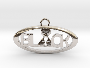 B.L.A.C.K. pendant in Rhodium Plated Brass