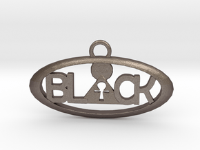B.L.A.C.K. pendant in Polished Bronzed Silver Steel