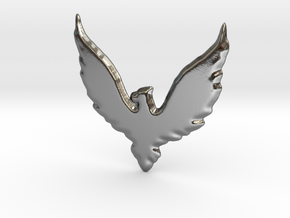 Hawk insignia keychain. in Polished Silver
