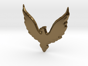 Hawk insignia keychain. in Polished Bronze