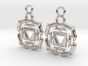 Chakra Muladhara Root Earrings in Platinum