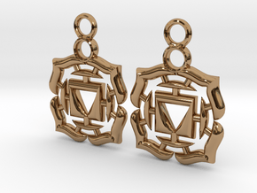 Chakra Muladhara Root Earrings in Polished Brass
