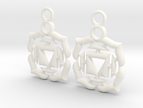 Chakra Muladhara Root Earrings in White Processed Versatile Plastic