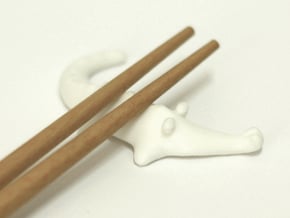 Crocodile Chopstick Rest in White Natural Versatile Plastic