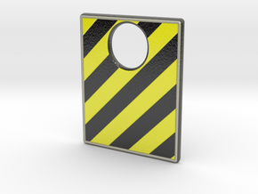 Pinball Plunger Plate - Hazard Tape in Glossy Full Color Sandstone