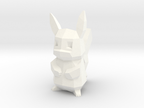 Low Poly Pikachu in White Processed Versatile Plastic