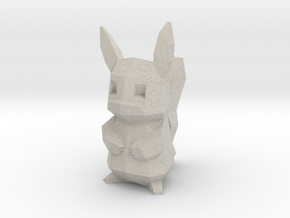 Low Poly Pikachu in Natural Sandstone