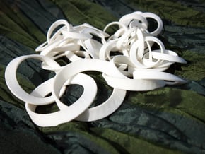Möbius Necklace in White Processed Versatile Plastic