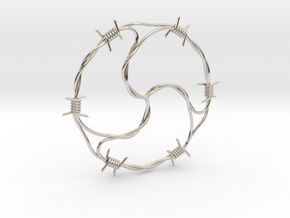 Barbed Wire BDSM pendant in Platinum