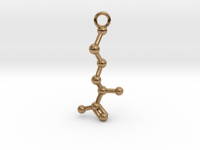 D-Methionine Molecule Necklace Earring in Polished Brass
