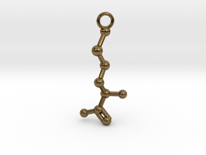 D-Methionine Molecule Necklace Earring in Polished Bronze