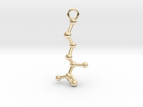 D-Methionine Molecule Necklace Earring in 14k Gold Plated Brass
