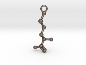 D-Methionine Molecule Necklace Earring in Polished Bronzed Silver Steel