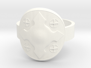 Wotan Cross Shield Ring -Size 8 in White Processed Versatile Plastic