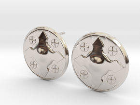 Wotan Cross Earring in Rhodium Plated Brass