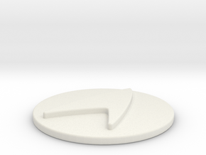 Starfleet Epaulet Button in White Natural Versatile Plastic