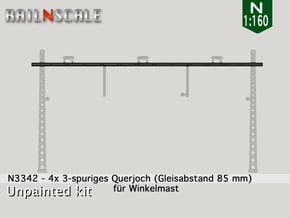 4x Querjoch 3-spurig (N 1:160) in Smooth Fine Detail Plastic