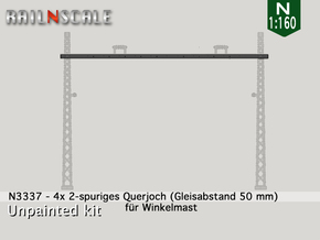 4x Querjoch (Oberleitung Epoche I - N 1:160) in Tan Fine Detail Plastic