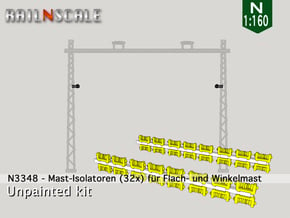 32x Isolatoren für Masten (N 1:160) in Tan Fine Detail Plastic