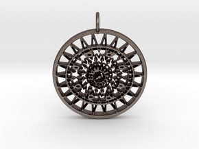 Ornamental keychain/pendant #3 in Polished Bronzed Silver Steel