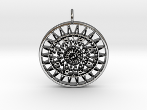Ornamental keychain/pendant #3 in Polished Silver