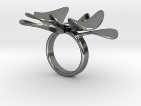 Petals ring - 20 mm in Fine Detail Polished Silver