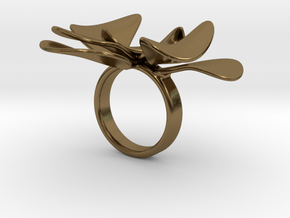 Petals ring - 20 mm in Polished Bronze