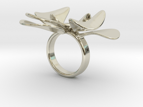 Petals ring - 20 mm in 14k White Gold