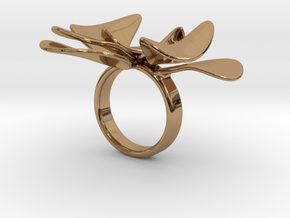 Petals ring - 20 mm in Polished Brass