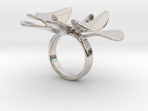 Petals ring - 20 mm in Platinum