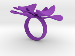 Petals ring - 20 mm in Purple Processed Versatile Plastic