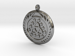 [The 100] (Small) Skaikru Symbol Pendant in Fine Detail Polished Silver