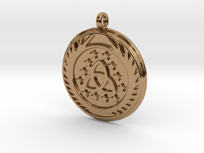 [The 100] (Small) Skaikru Symbol Pendant in Polished Brass